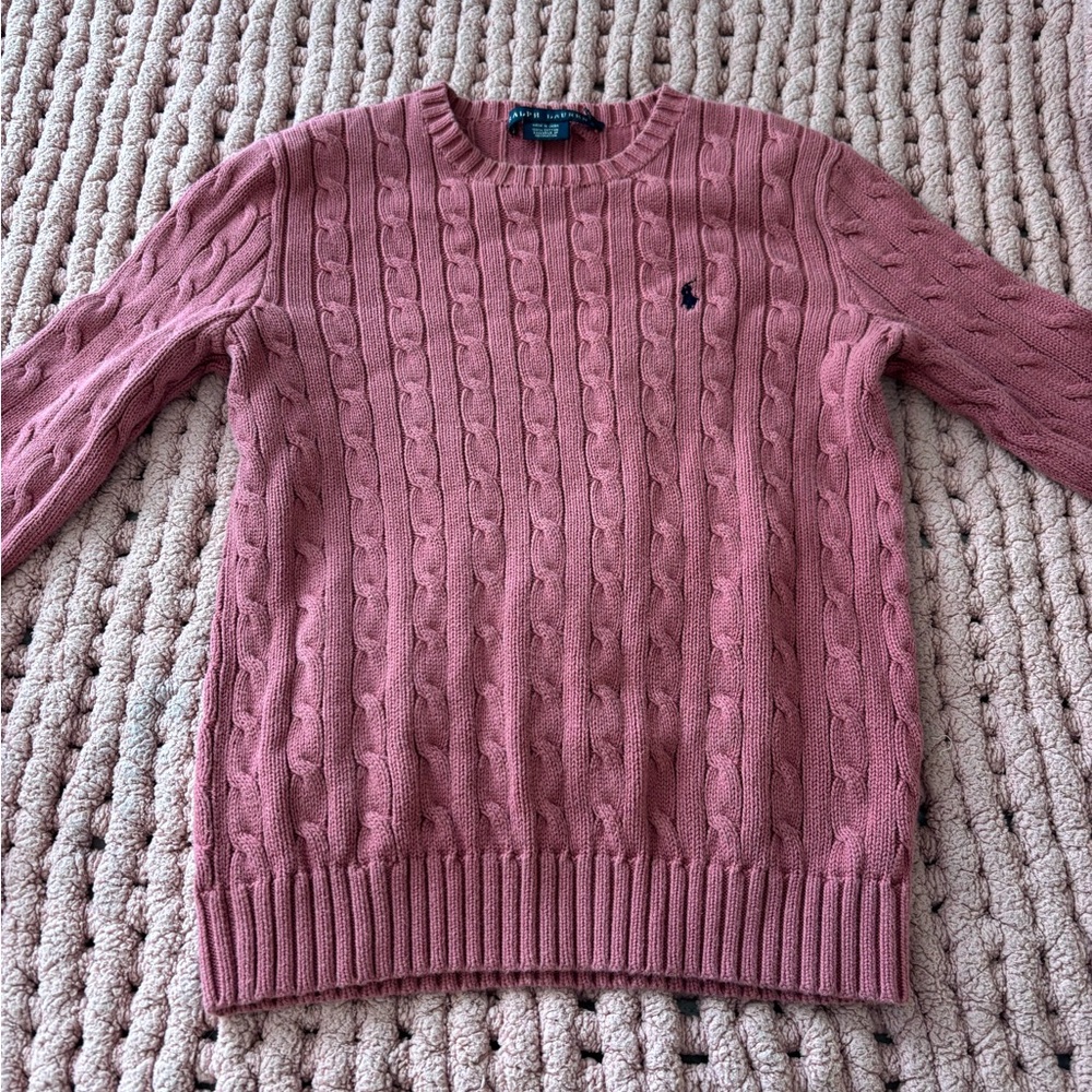 Ralph Lauren Pink Cable Knit Sweater
